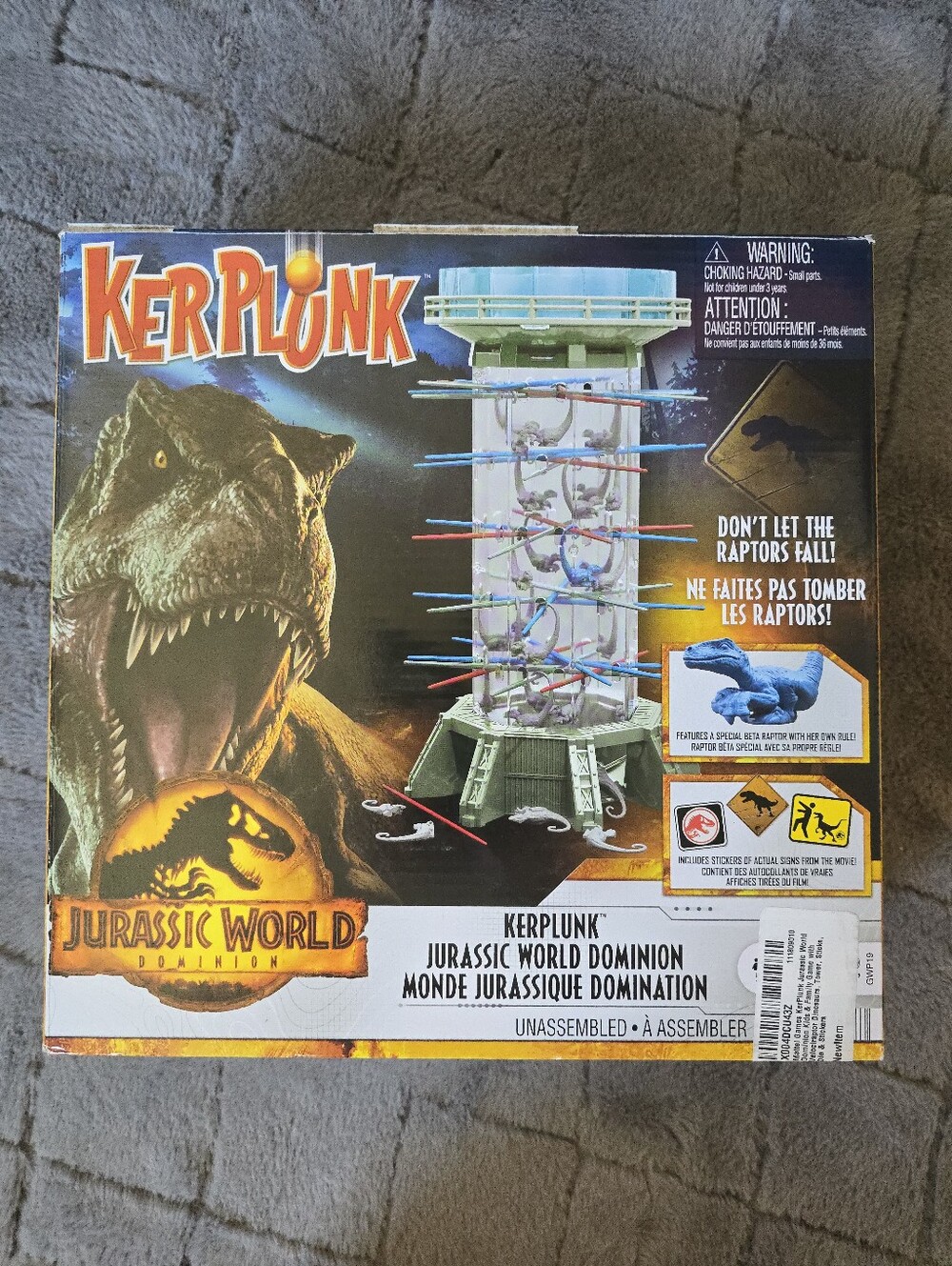 Mattel Games Jurassic World Dominion KerPlunk! Raptors Game With Tower, Sticks